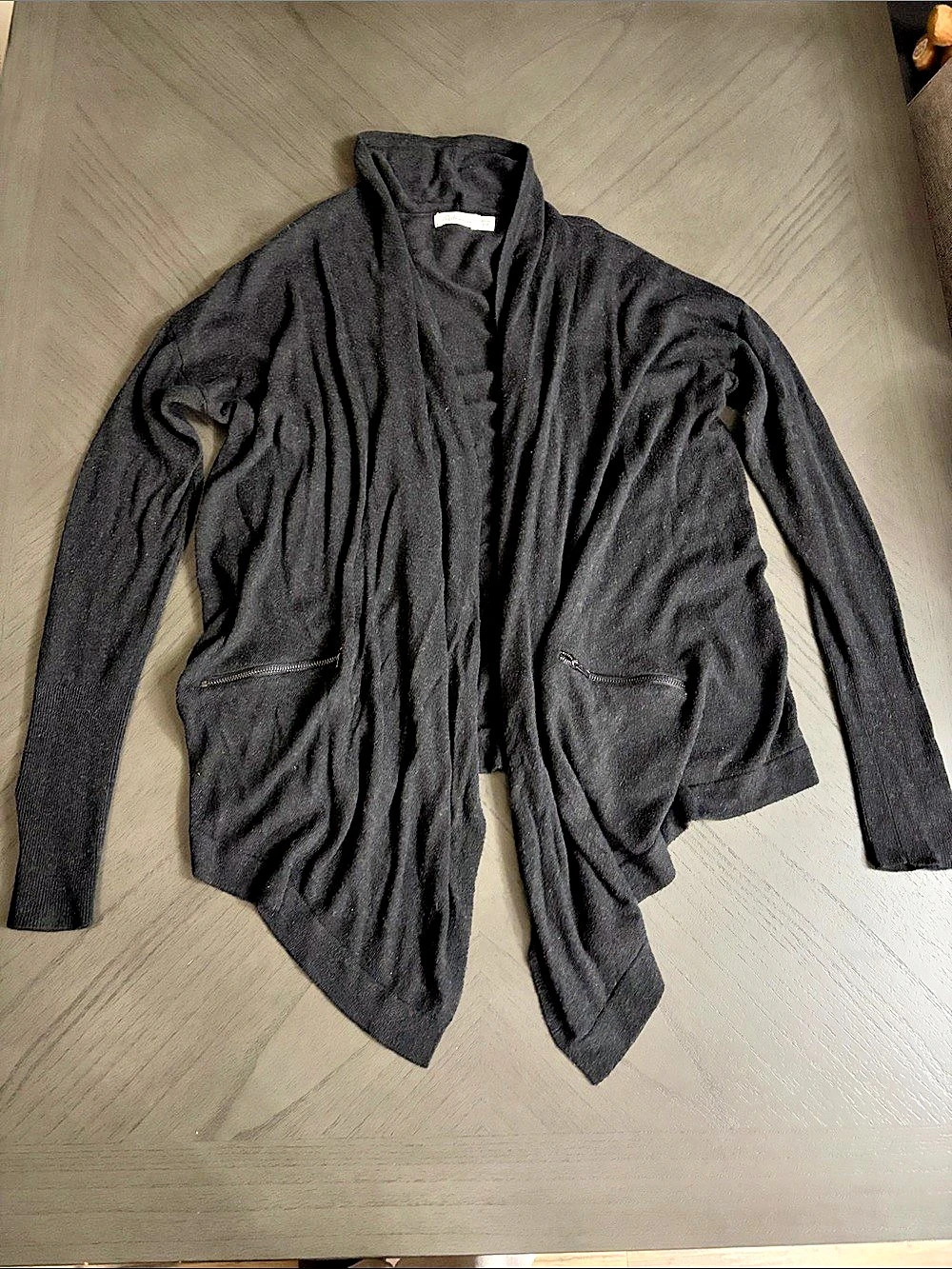 Open Front Cardigan in Black Size Small